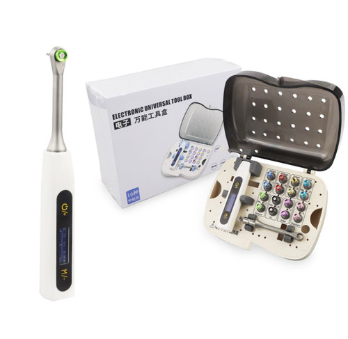 جعبه کیت آچار پروتز ایمپلنت دیجیتال با درایورهای مختلف و رچت الکترونیکی